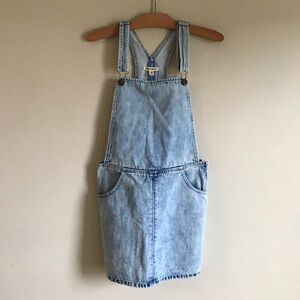 Billabong Overall Denim Jean Mini Dress Acid Wash Size 8 Medium